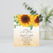 Budget Wasserfarbe Sonnenblumen Einladung (Stehend Vorderseite)