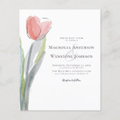 Budget Wasserfarbe Tulip Hochzeit Einladung (Vorderseite)
