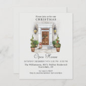 Budget Wasserfarbe Weihnachten Open House Einladun (Vorne/Hinten)