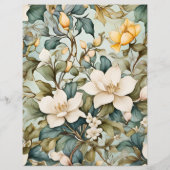 Budget Wasserfarbe Weiße Lily Jugendstil Hochzeit Flyer (Hinten)