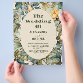 Budget Wasserfarbe Weiße Lily Jugendstil Hochzeit Flyer (Hand)