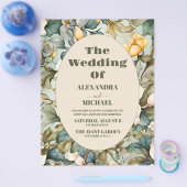 Budget Wasserfarbe Weiße Lily Jugendstil Hochzeit Flyer (Einzeln)