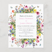 Budget Wasserfarbe Wildblume Hochzeit (Vorderseite)