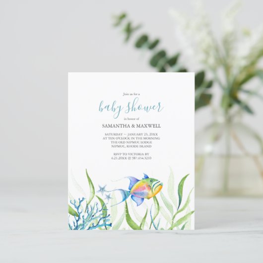 Budget Wasserfarben Babydusche unter dem Thema Mee (Stehend Vorderseite)