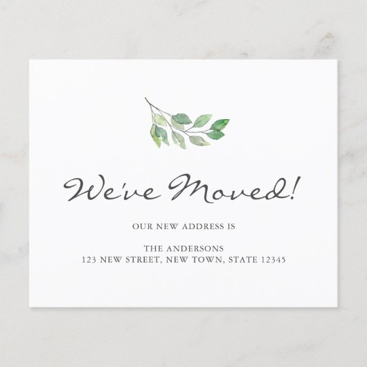 Budget Wasserfarben Blätter verschieben Ankündigun (Vorderseite)