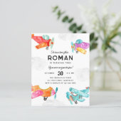 Budget Wasserfarben Flugzeug Wolken Flugzeug Gebur (Stehend Vorderseite)