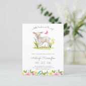 Budget Wasserfarben Lamm Frühjahr Wiese Baby Dusch (Stehend Vorderseite)