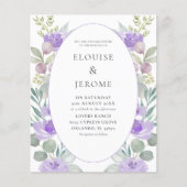 Budget Wasserfarben Lila Hochzeit Einladung (Vorderseite)