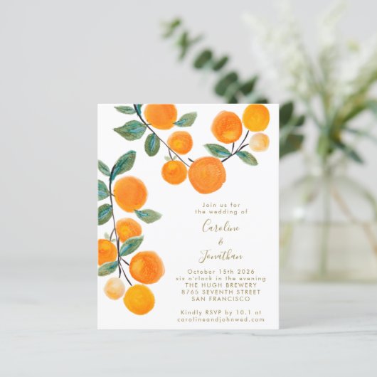 Budget Wasserfarben Orange Citrus Fruit Wedding (Stehend Vorderseite)