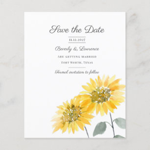 Budget Wasserfarben Sonnenblumen Save the Date