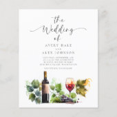 Budget Wasserfarben Weingarten Hochzeit Einladung (Vorderseite)