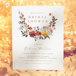 Budget Wasserfarben Wildblumen fallen Brautparty