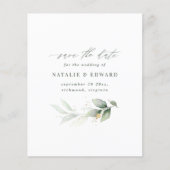 Budget Wasserfarbene Hochzeit speichern das Datum Flyer (Vorne)