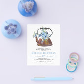 Budget Wasserfarbener Blumenkohl Tee Party Brautpa Flyer (Einzeln)