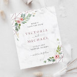 Budget Wasserfarbenflorale Hochzeit retten Datum<br><div class="desc">Erstellen Sie Ihre eigene moderne und raffinierte Hochzeit Save The Dates mit geometrischen Rose-Gold-Mustern und rosa Aquarellblumen-Illustration auf einem marmorstrukturierten Hintergrund.</div>