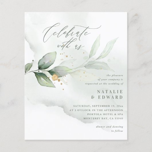 Budget Wasserfarbenfolien Metallische Goldhochzeit (Vorderseite)