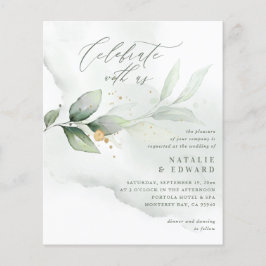 Budget Wasserfarbenfolien Metallische Goldhochzeit Flyer