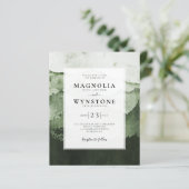 Budget Wasserfarbengebirge Hochzeitseinladung (Stehend Vorderseite)