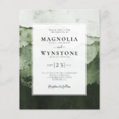 Budget Wasserfarbengebirge Hochzeitseinladung (Vorderseite)