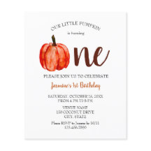 Budget Wasserfarbenkürbis Niedlicher Geburtstagsfa