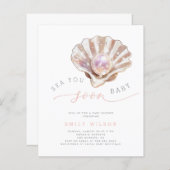 Budget Wasserfarbenmeer Sie bald Baby Dusche lädt (Vorne/Hinten)