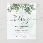 Budget Wasserfarbensage Grüne Eukalyptus-Hochzeit (Vorderseite)