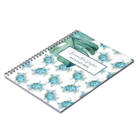 Budget Wasserfarbenschildkröte zurück zur Schule Notizblock (Linke Seite)