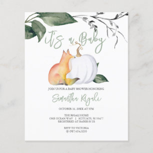 Budget Wasserfarbenwald Herbst Thema Babydusche Flyer