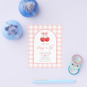 BUDGET Wasserfarbkreuz auf Top Baby Girl Dusche Flyer (Einzeln)