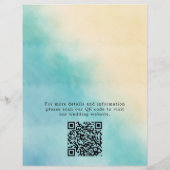 Budget Watercolor Beach Ankündigung Datum freihalt Flyer (Hinten)