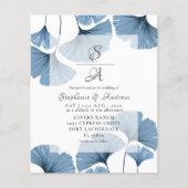 Budget Watercolor Blue Foliage Hochzeit Einladung (Vorderseite)