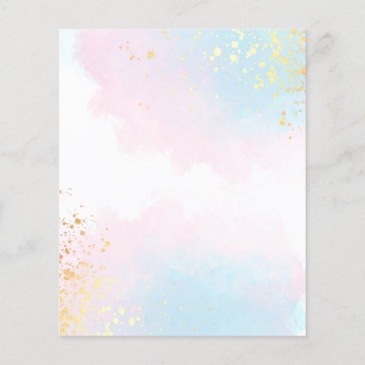 Budget Watercolor Blue Pink Script Verlobung (Rückseite)