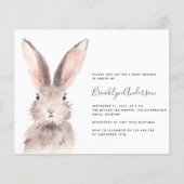 BUDGET Watercolor Bunny Baby Dusche Einladung (Vorderseite)