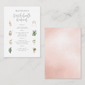 Budget Watercolor champagne Bachelorette Mitteilungskarte (Vorne/Hinten)