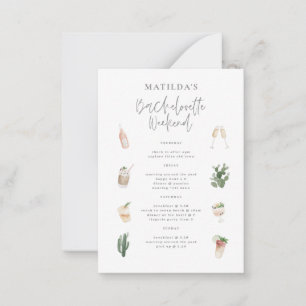 Budget Watercolor champagne Bachelorette Mitteilungskarte