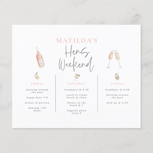 Budget Watercolor Champagner Hütten am Wochenende (Vorderseite)