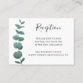 Budget Watercolor Eukalyptus Wedding Enclosure Visitenkarte (Vorderseite)