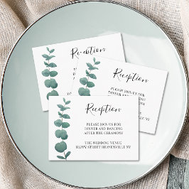 Budget Watercolor Eukalyptus Wedding Enclosure Visitenkarte