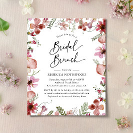 Budget Watercolor Florals Bridal Brunch Einladung