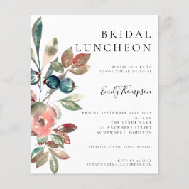 Budget Watercolor Florals Bridal Luncheon Einladun