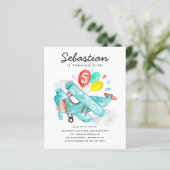 Budget Watercolor Flugzeug Balloons Kindergeburtst (Stehend Vorderseite)