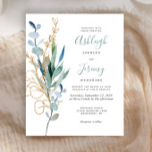 Budget Watercolor Gold Eukalyptus Wedite