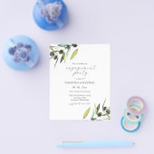 Budget Watercolor Greenerity Engagement Party einl Flyer (Einzeln)