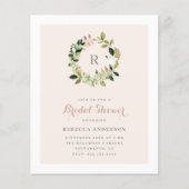 Budget Watercolor Greenerity Wreath Brautparty (Vorderseite)