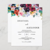 Budget Watercolor Hochzeit Einladung. Einladung (Vorne/Hinten)