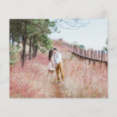 Budget watercolor leaves monogram photo Wedding Flyer (Hinten)