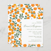 Budget Watercolor Orange Fruit Script Hochzeit (Vorne/Hinten)