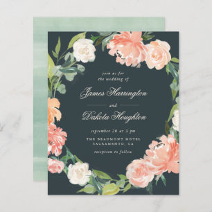 Budget Watercolor Peonies & Eukalyptus Wedding