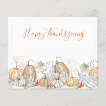 Budget Watercolor Pumpkins Erntedank Card