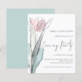Budget Watercolor Tulip Wedding Abend Party